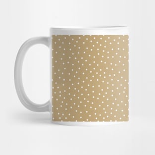 gold background white dots Mug